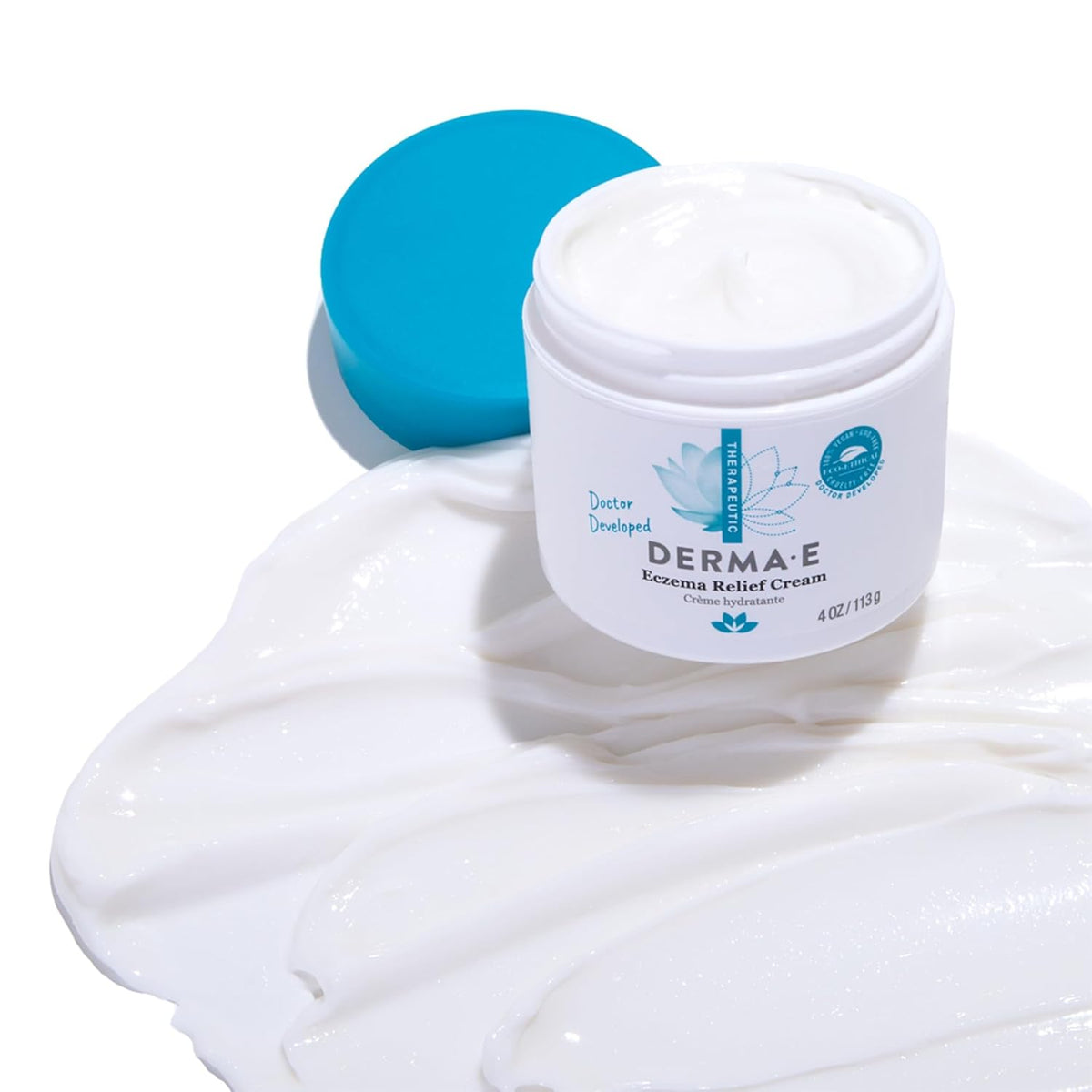 Derma E Eczema Relief Cream – All Natural Itch Relief – Soothing, Relieves Flaky, Scaly and Dry Skin - Antioxidant-Rich Topical Eczema and Psoriasis Cream, 4oz