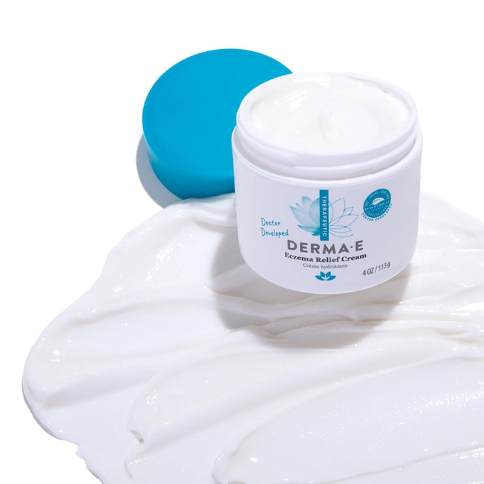 Derma E Eczema Relief Cream – All Natural Itch Relief – Soothing, Relieves Flaky, Scaly and Dry Skin - Antioxidant-Rich Topical Eczema and Psoriasis Cream, 4oz