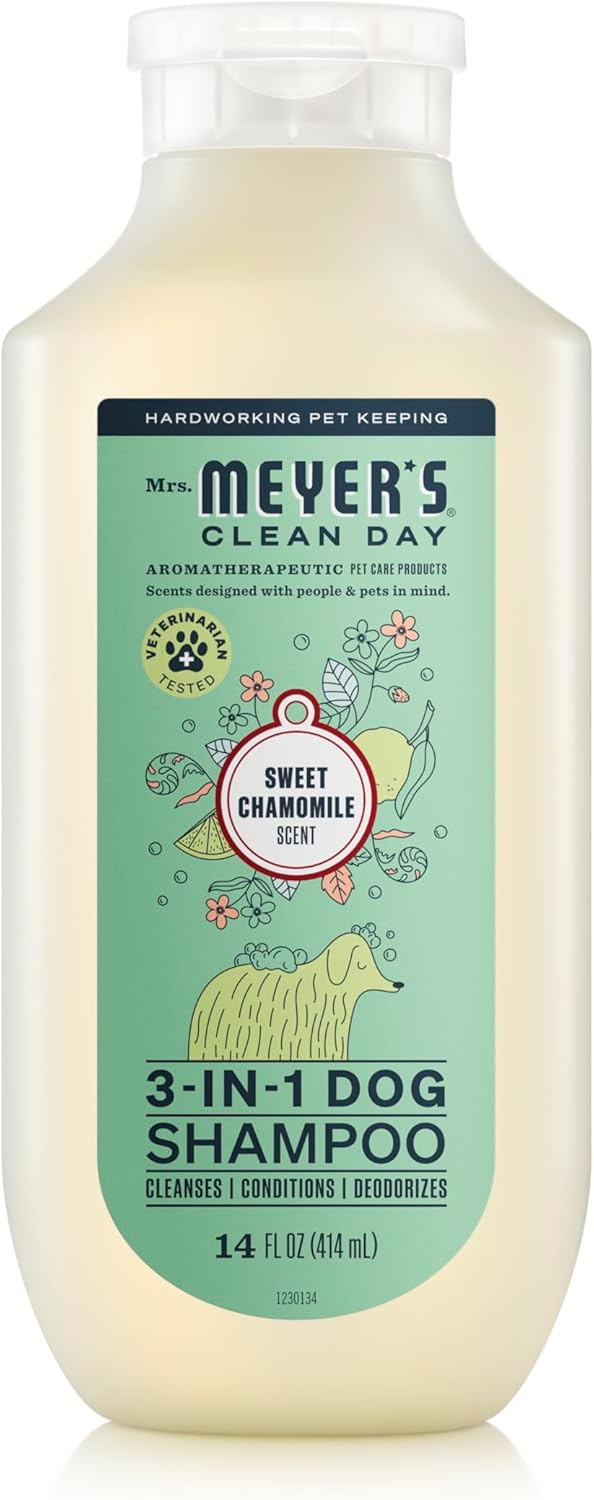 MRS. MEYER'S Clean Day 3 in 1 Dog Shampoo, White Peach Scent, 14oz