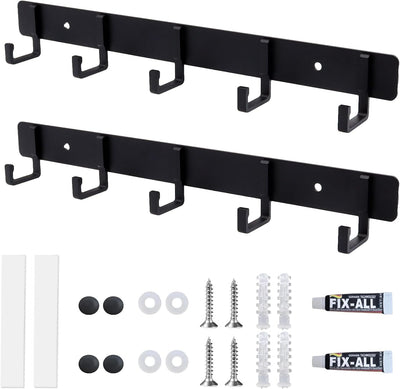 2 Pack Key Holder for Wall,Key Hooks with 5 Hooks Strong Adhesive Key Rack Holder Wall Mount,No Drilling Required,for Corridor, Office Renters RVs Garage Locker Dorms Decorations