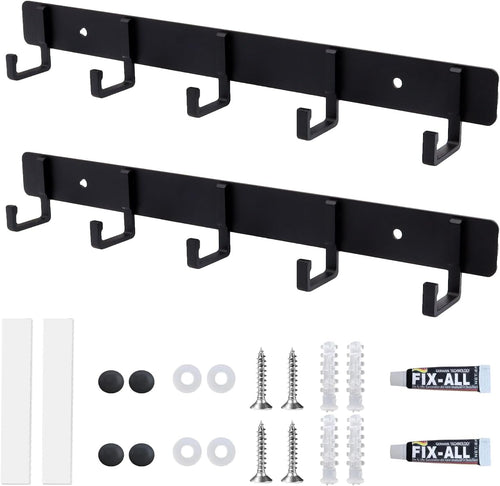 2 Pack Key Holder for Wall,Key Hooks with 5 Hooks Strong Adhesive Key Rack Holder Wall Mount,No Drilling Required,for Corridor, Office Renters RVs Garage Locker Dorms Decorations