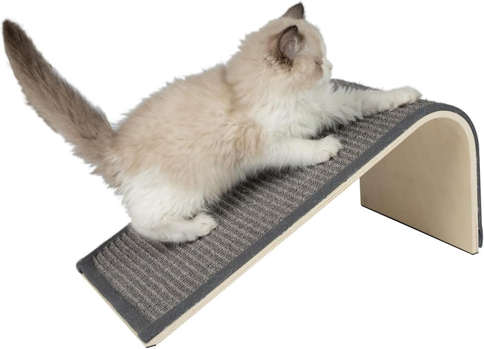 Best Pet Supplies Catify Cat Scratcher, Fun Interactive Scratchers Claw Safe, Furniture Saver Indoor Play Support Natural Cat Behaviors Heavy Duty - Ramp (Gray)