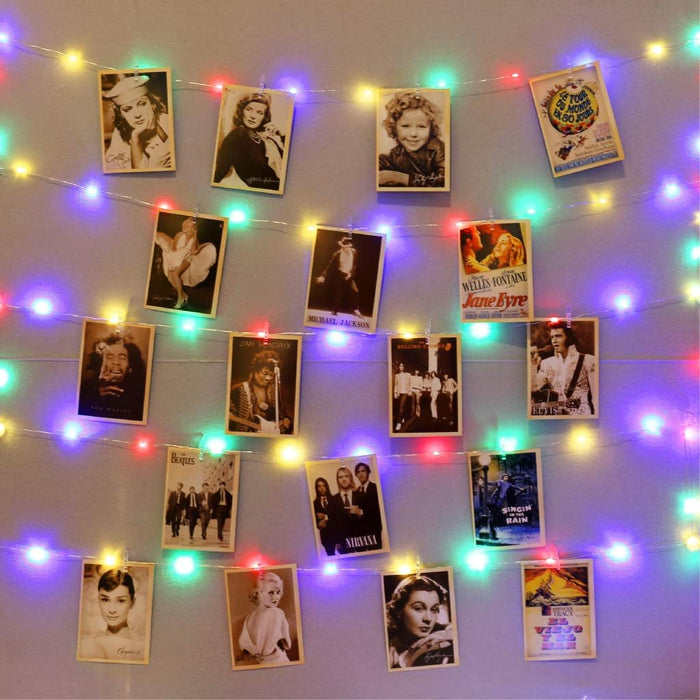 HXWEIYE 120LED Warm White 40Ft Fairy String Light with 52 Clear Clips & 12 Hooks, USB Powered, Waterproof, 8 Modes & Timer, Perfect for Indoor/Outdoor, Bedroom, Party, Wedding Decor