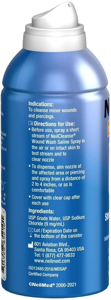 NeilMed Cleanse Sterile Saline Wound Wash, 6.3 Ounce