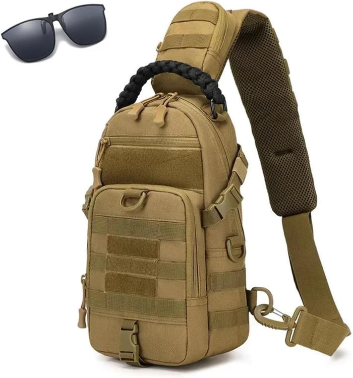 Men Tactical Waterproof Crossbody Bag,Large Capacity Camo Outdoor Chest Pack,Multiple Pockets Fashion Sling Shoulder Pack