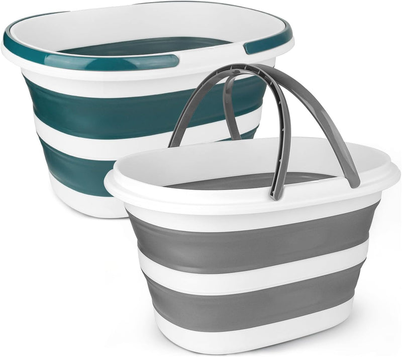Collapsible Bucket for Cleaning, 4.2 Gallons Mop Bucket with Handle for Floor Window Car Washing, Silicone Ice Buckets for Parties Camping Fishing Beach, RV Laundry Storage Household Cleaning Supplies