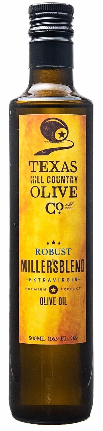 Sola Stella Extra Virgin Olive Oil - Cold Pressed Gourmet EVOO Olive Oil - Uniquely Smooth & Buttery - Perfect for Cooking Baking & Finishing - Award Winning & Made in Texas (16.9 oz)