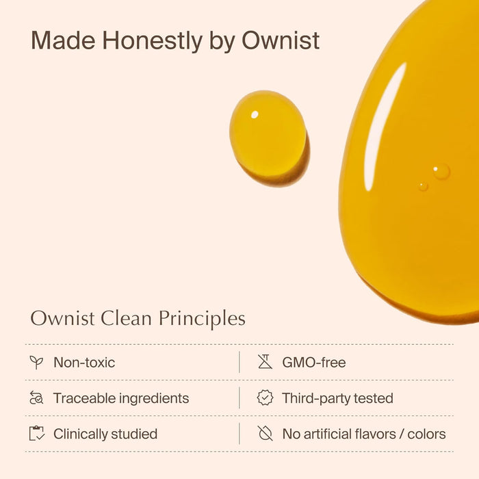 Ownist Triple Collagen Liquid Packets On-The-Go - Peptides with Hydrolyzed Marine Collagen, Elastin, Hyaluronic Acid and Vitamin for Healthy Skin - Orange Flavor - 84 Individual Stick Packs (6 Boxes)