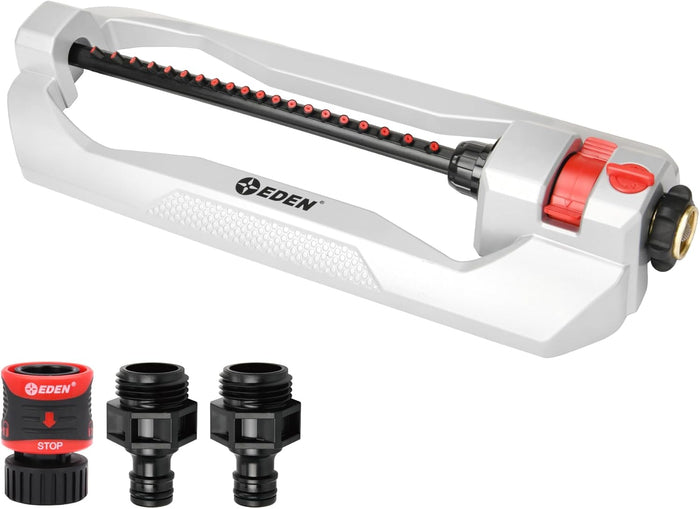 Eden 96213 Lawn & Garden Essential Oscillating Sprinkler | Water Sprinkler for Yard,Covers up to 3,600 sq. ft., Heavy Weight Base
