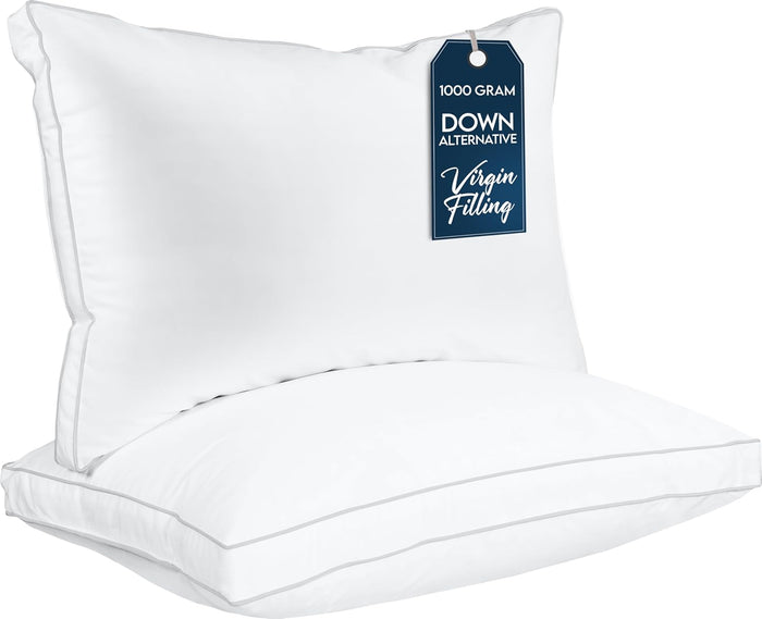 Utopia Bedding Bed Pillows for Sleeping King Size (White), Set of 2, Cooling Hotel Quality, Gusseted Pillow for Back, Stomach or Side Sleepers
