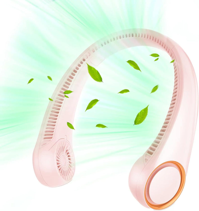 Portable Neck Fan, Hands Free Bladeless, 360° Cooling Personal Fan,Wearable Quiet Fan for Outdoor Indoor, Birthday Gifts for Men Women Mom Dad, 4000mAh Battery USB Rechargeable, 3-Speeds(Black)