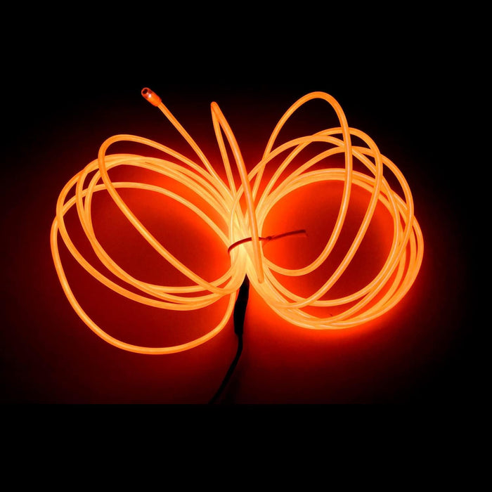 MaxLax EL Wire Ice Blue, 16.4ft/5m Portable Battery Pack Neon Light Strip 360° Cuttable Glowing Rope Lights for Parties, Halloween, DIY Decoration