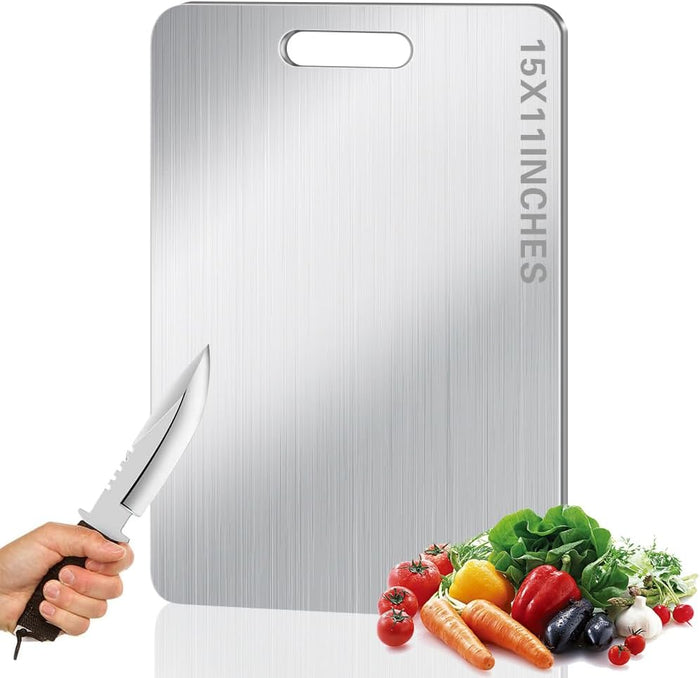 Titanium Cutting Board for Kitchen, Non Stick Chopping Board, Upgrade Double Sided Food-Grade Titanium Board for Kitchen for Meat Cheese Vegetable (X-Medium)
