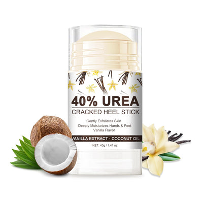 Urea Cream 40 Percent for Dry, Cracked Heels and Feet with Coconut Oil & Vanilla Planifolia, Callus Remover and Skin Softener, Maximum Strength Foot & Hand Cream – 1.41 oz