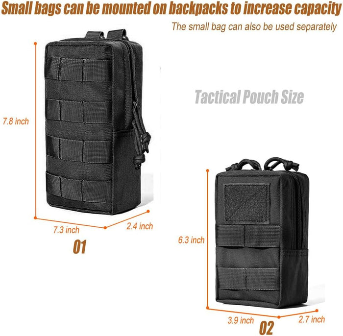 35L motorcycle backpack, black tactical backpack, Military Backpack (2.0 black)