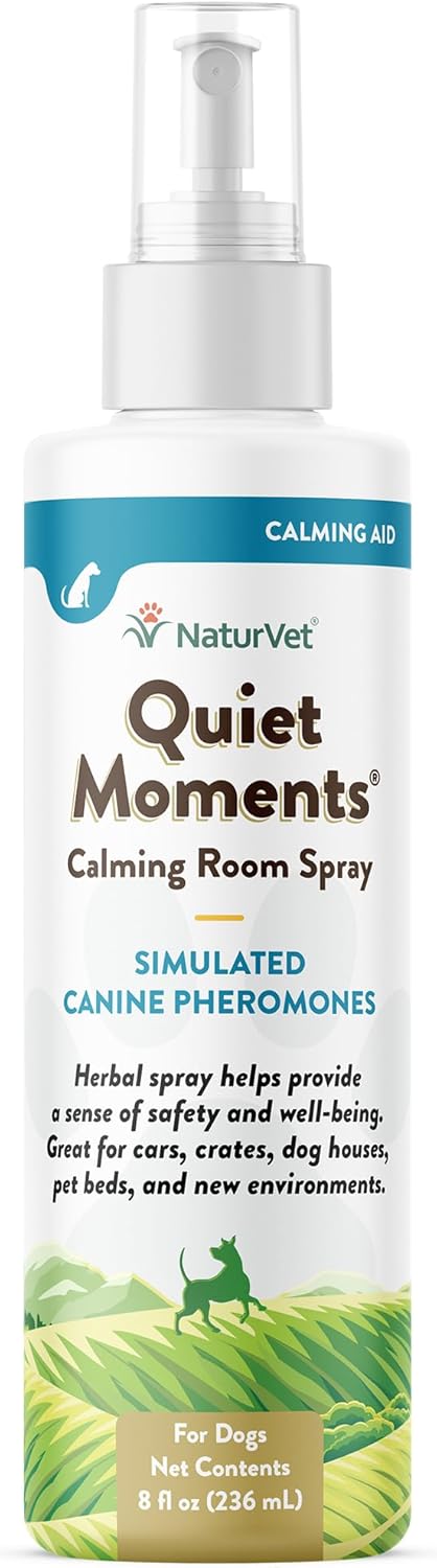 NaturVet Quiet Moments Calming Aid Melatonin Dog Supplement – Helps Reduce Stress in Dogs – for Pet Storm Anxiety, Motion Sickness, Grooming, Separation, Travel – 30 Ct. Tablets