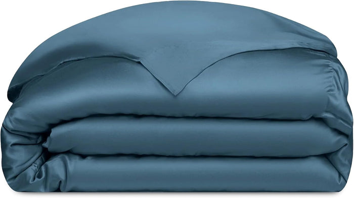 Cozy Earth Luxury Duvet Cover Queen - 100% Viscose from Bamboo - Ultra-Soft, Cooling & Lightweight Duvet Cover - Temperature-Regulating Bedding with Concealed Zip & Interior Snap Closures - Driftwood