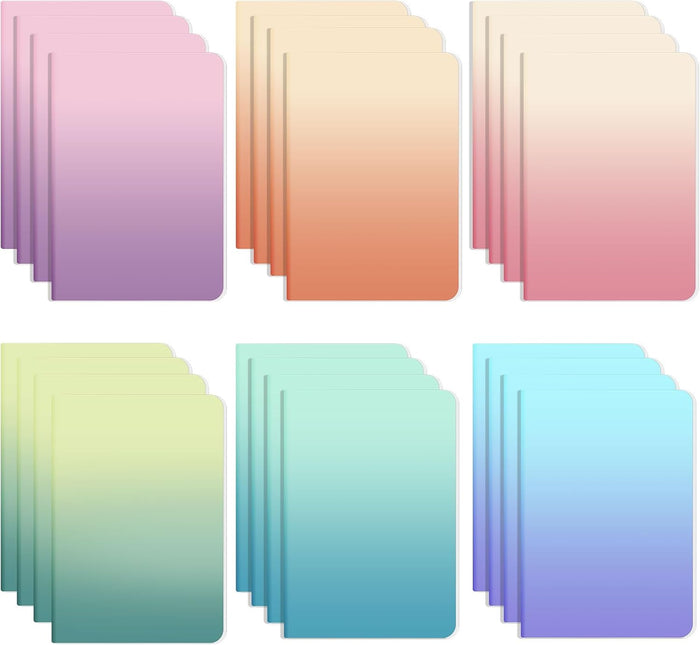 Ddaowanx Kraft Notebooks, Journals in Bulk, Lined Paper, 72 Pages, 36 Sheets, 80GSM, 8.3x5.5 Inch, A5 Size, Travel Writing Notebook for Office School Supplies (Lined-48pack, Gradient)