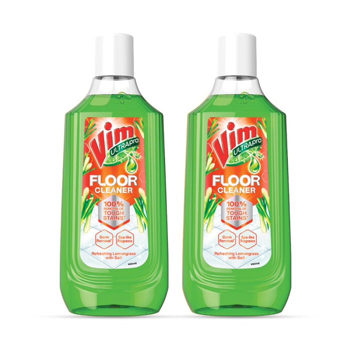 Vim Floor Cleaner: 1000ml |Refreshing Lemongrass with Salt|100% Removal of stains for complete clean floors & long lasting fragrance (Pack of 2)