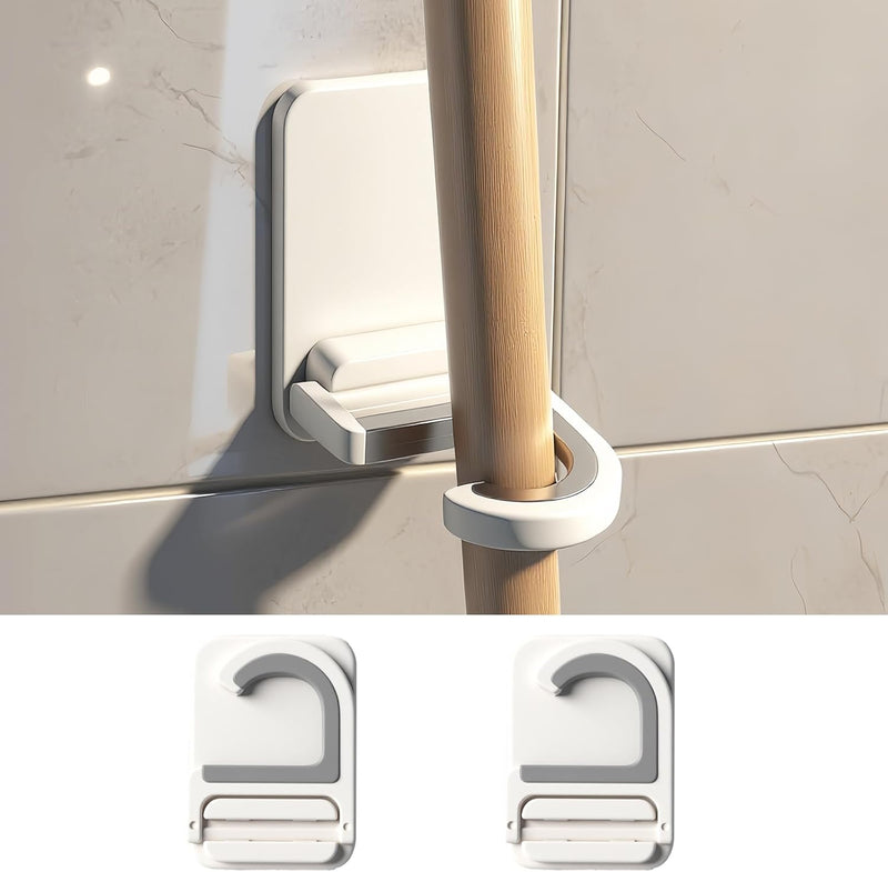 3pack Mop and Broom Holder Wall Mount Self Adhesive - No Drill Mop and Broom Handle Gripper, Household Cleaning Organizer for Organization and Storage, Holds up to 6 lb
