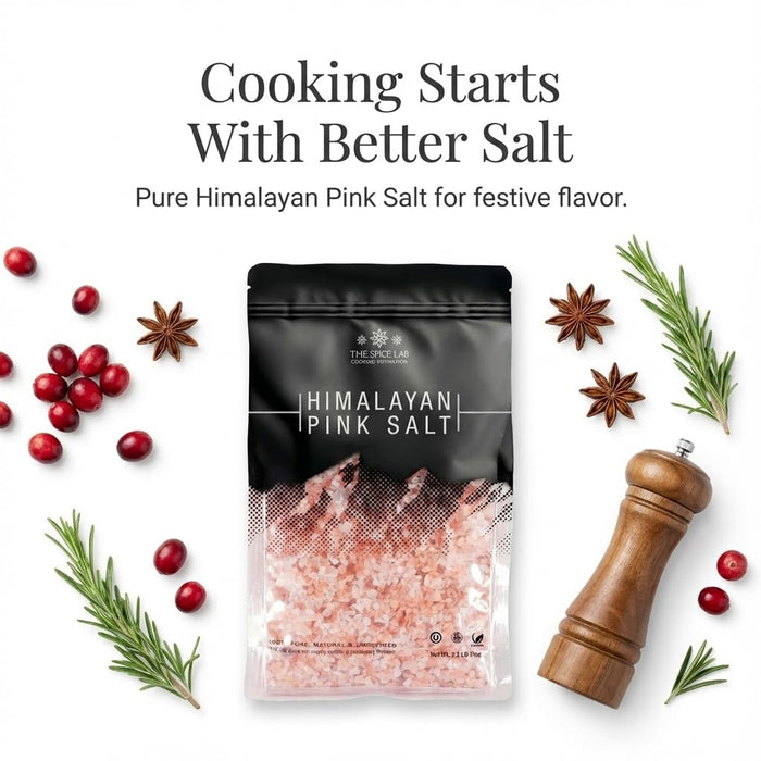 The Spice Lab Himalayan Salt - Coarse 2.2 Lb / 1 Kilo - Pink Himalayan Salt is Nutrient and Mineral Dense for Health - Gourmet Pure Crystal - Kosher & Natural Certified
