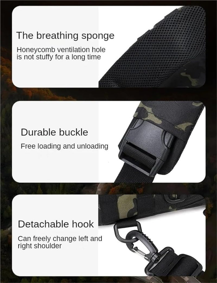 Men Tactical Waterproof Crossbody Bag,Large Capacity Camo Outdoor Chest Pack,Multiple Pockets Fashion Sling Shoulder Pack