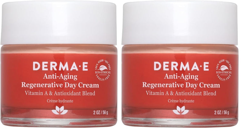 Derma E Anti-Aging Regenerative Day Cream – Astaxanthin Moisturizer for Face – Lightweight Firming Anti-Wrinkle Cream with Lavender, Jojoba Oil and Vitamin E, 2 oz