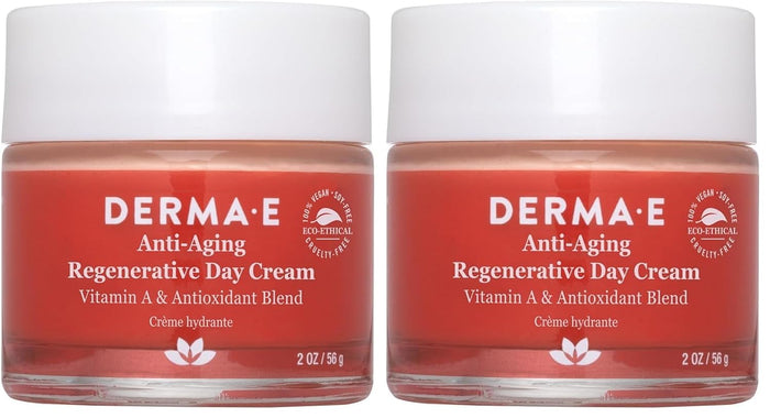 Derma E Anti-Aging Regenerative Day Cream – Astaxanthin Moisturizer for Face – Lightweight Firming Anti-Wrinkle Cream with Lavender, Jojoba Oil and Vitamin E, 2 oz