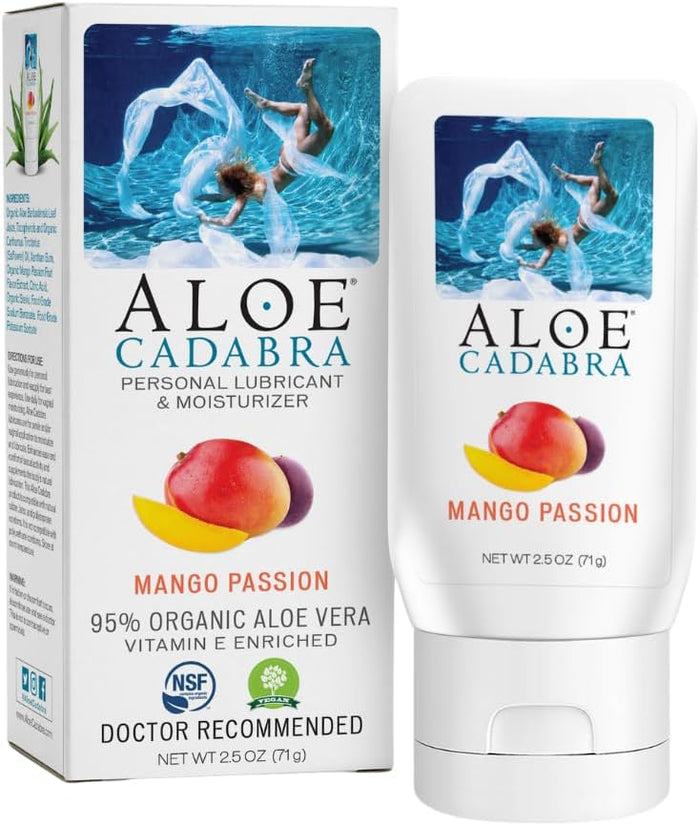 Aloe Cadabra Natural Water Based Personal Lubricant and Vaginal Moisturizer, Organic Aloe Lube for Men, Women and Couples, Non-Staining, pH Balanced (Unscented 5.5 Ounces, 1 Pack)