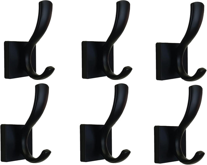 Black Coats Towels Hooks,Towel Robe Clothes Coat Hooks,Heavy Duty Wall Mount Hooks for Bath Bedroom Kitchen Pool Garage Hotel,2 Pack
