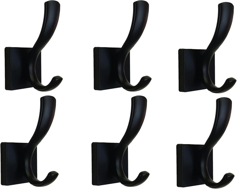 Black Coats Towels Hooks,Towel Robe Clothes Coat Hooks,Heavy Duty Wall Mount Hooks for Bath Bedroom Kitchen Pool Garage Hotel,2 Pack