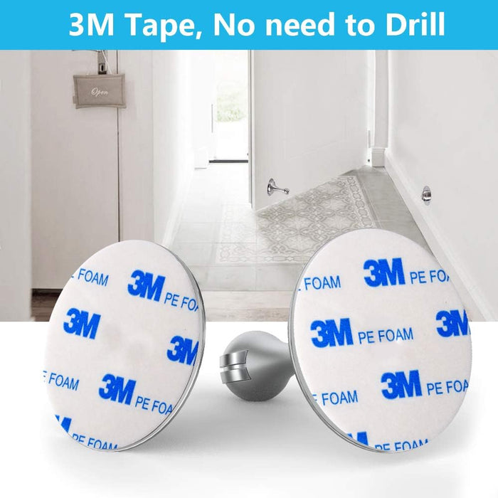 WINONLY Door Stopper, 4 Pack Magnetic Door Stop, Stainless Steel, Magnetic Door Catch, 3M Double-Sided Adhesive Tape, No Drilling, Screws for Stronger Mount, Hold Your Door Open, 4 Pack for Wide Doors