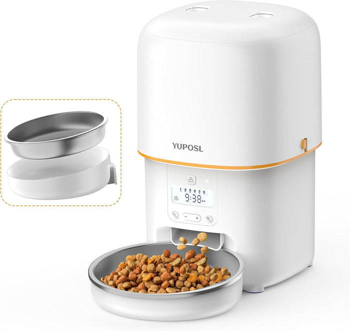 Automatic Cat Feeders - 2L Cat Food Dispenser Easy to Use, Timed Automatic Pet Feeder with Over 180-day Battery Life, 1-6 Meals Dry Food Programmable Portion Control Also for Dogs