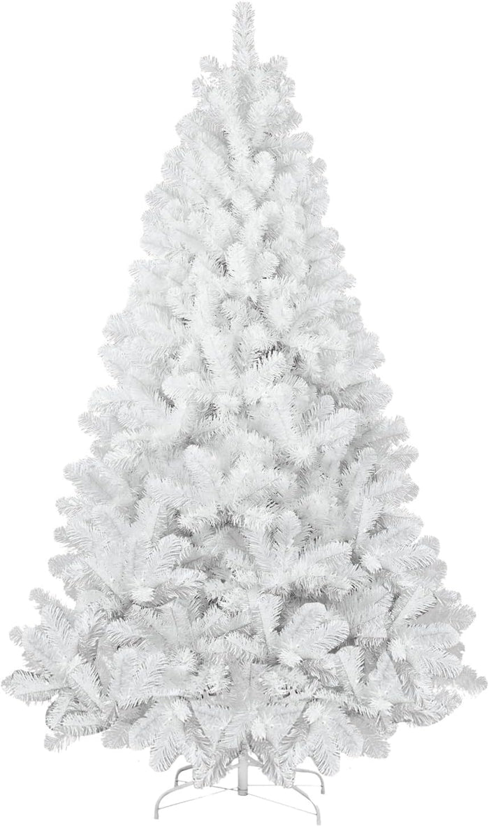 Kadunmina 9ft Artificial White Christmas Tree,Premium Unlit Xmas Tree with 1910 Branch Tips,Fake Spruce Full Hinges Trees for Home,Office,Metal Base