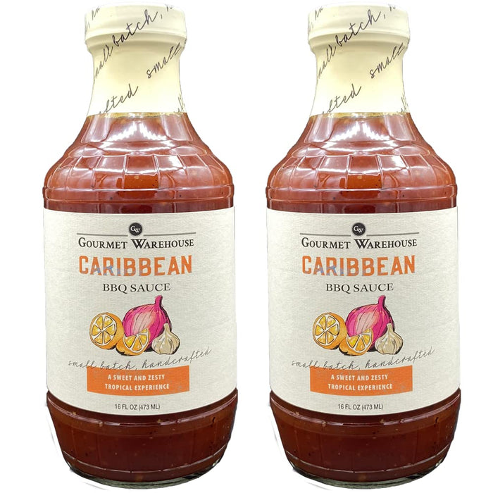 Gourmet Warehouse Cherry Jalapeno BBQ Sauce, Premium Barbecue Sauces Handcrafted In Small Batches Gluten-Free, HFCS-Free, Delicious Sauce 16 Ounces Bottle (Pack of 2)