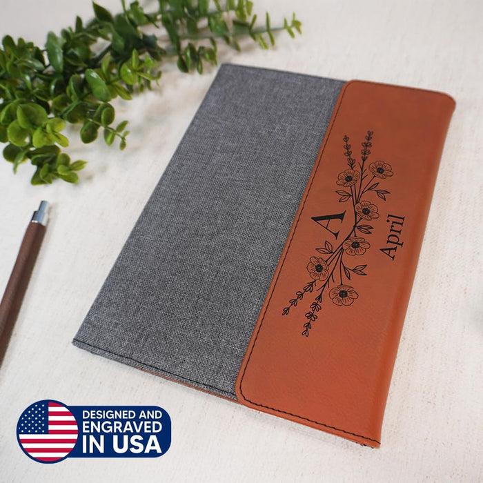 Daphne's Curations Custom Leather Portfolio – Refillable Vegan Leather Padfolio with Notepad, Medium & Large Sizes, Personalized Business Organizer – Professional Custom Gift for Men & Women