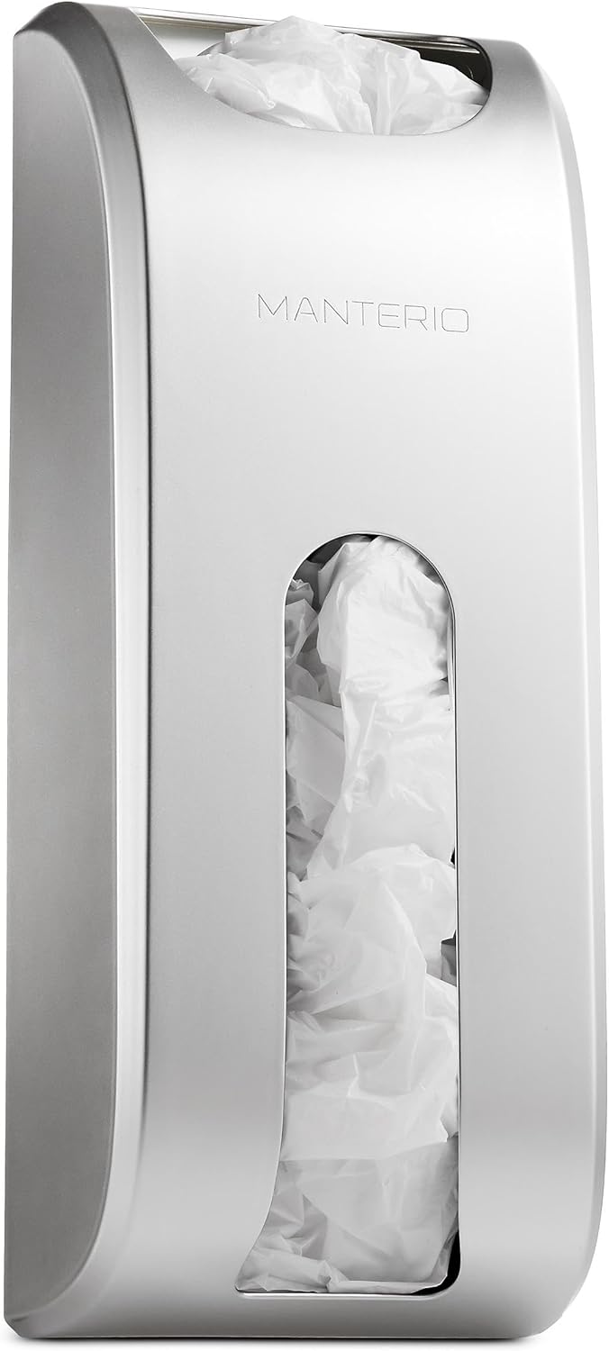 Wall-Mount Grocery Bag Dispenser | Space-Saving Design | Easy Install | Smudge-Proof, Fingerprint-Resistant | White | Holds Most Bags for Maximum Storage