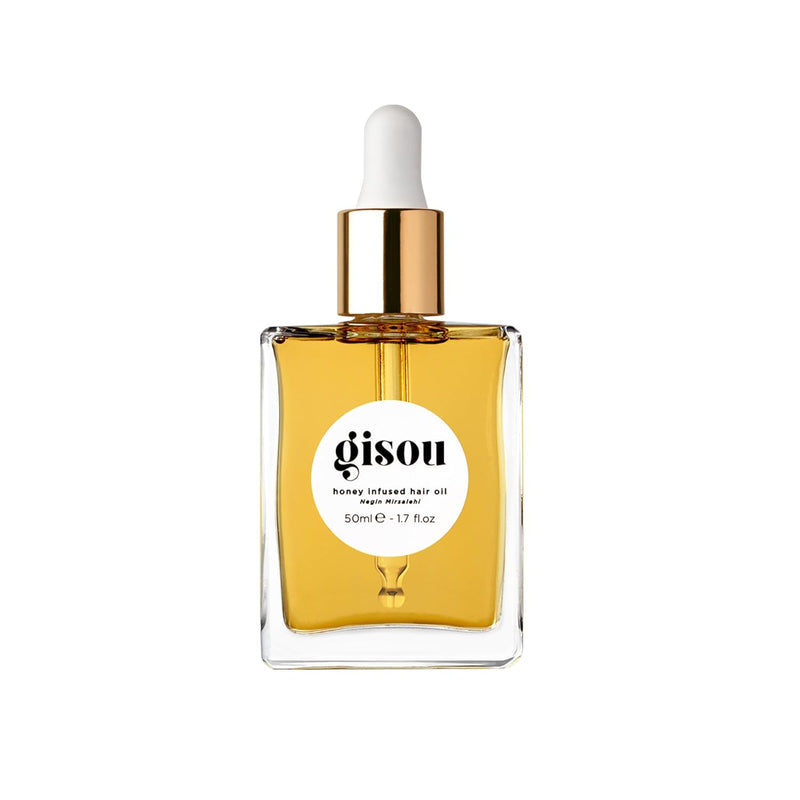 Gisou Honey Infused Hair Oil Mini - Hydrating & Frizz Control Treatment with Mirsalehi Honey, Adds Shine & Heat Protectant for All Hair Types, 0.7 Fl Oz