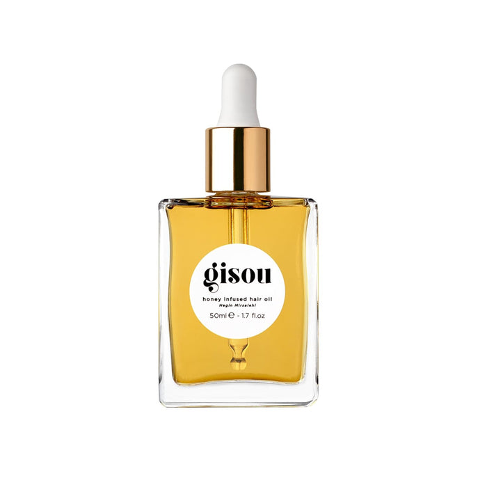 Gisou Honey Infused Hair Oil Mini - Hydrating & Frizz Control Treatment with Mirsalehi Honey, Adds Shine & Heat Protectant for All Hair Types, 0.7 Fl Oz
