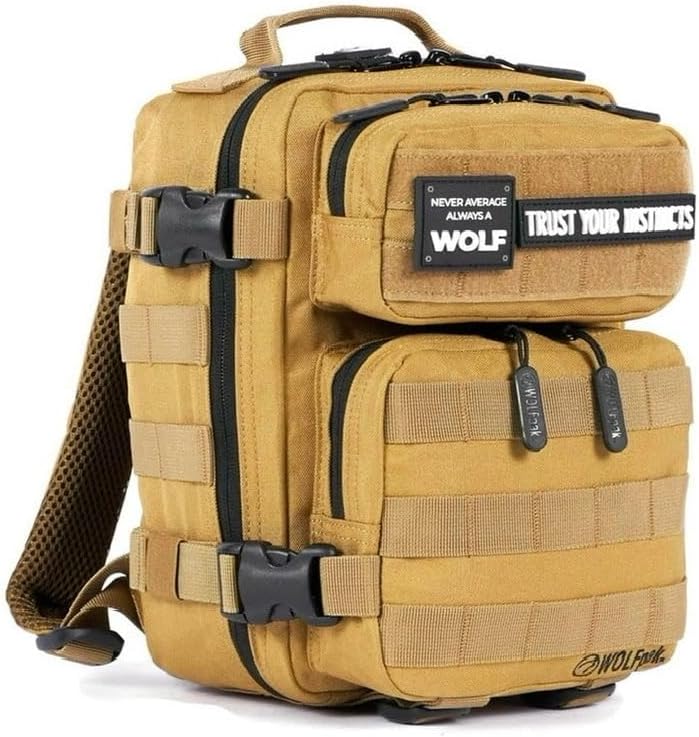 WOLFpak 9L Mini Tactical Backpack for Men & Women | Compact, Small Everyday Carry Bag for Gym, School, Travel | Durable, Water-Resistant Daypack with Molle System and Patch Panel (Black Neon Pink)