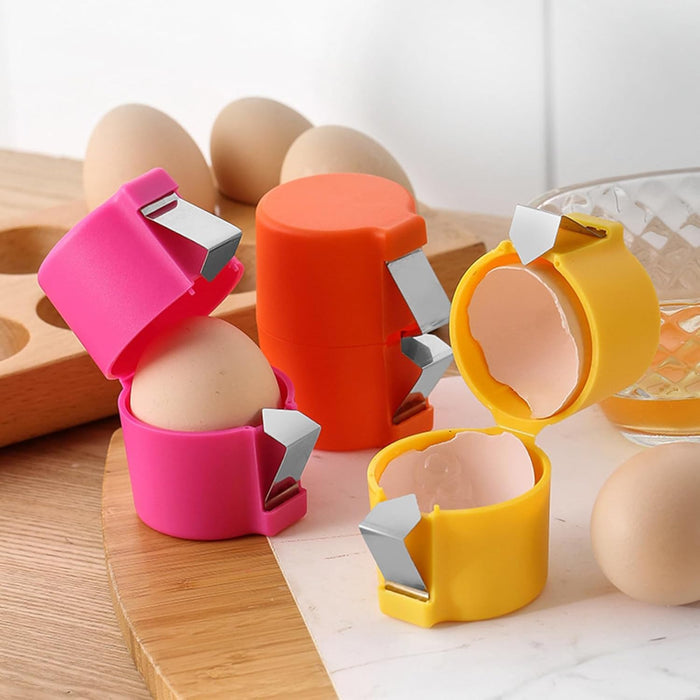 Household Egg Shell Opener,2025 Upgraded Egg Shell Opener for Hard Boiled,Mini Portable Handheld Egg Cracker Tool,Multifunctional Kitchen Gadgets (3 Pcs (Pink))