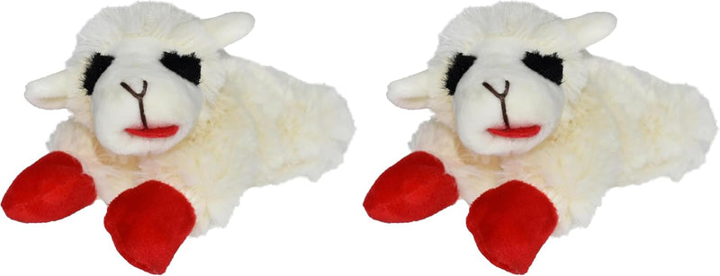Multipet Mini Lamb Chop Officially Licensed, Plush, Squeak Pet Toy (White, 10')