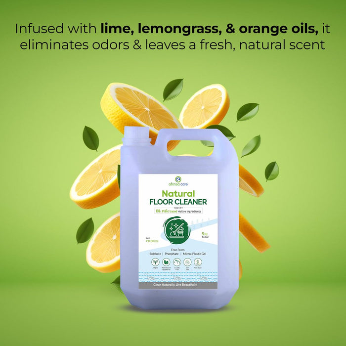 Ahinsa Care Natural Floor Cleaner 5L | Eco-Friendly & Plant-Based | Chemical-Free & Non-Toxic | Safe for Kids & Pets | Multipurpose Cleaner