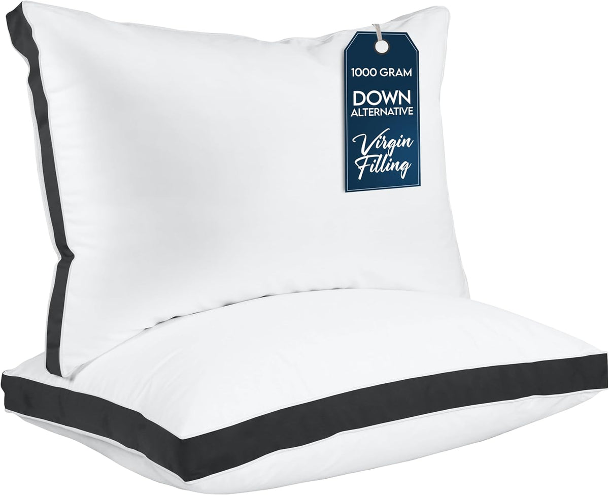 Utopia Bedding Bed Pillows for Sleeping King Size (White), Set of 2, Cooling Hotel Quality, Gusseted Pillow for Back, Stomach or Side Sleepers