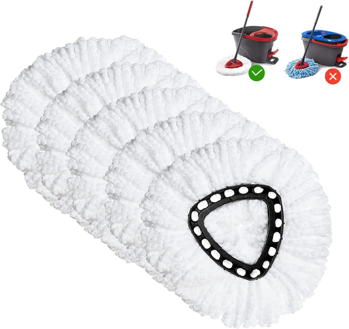 Spin Mop Replacement Head 4 Pack Mop Refill Compatible with Ocedar Triangle Swivel Mops Microfiber Swivel Mop Refill,Deep Clean,Machine Washable and Easy to Replace