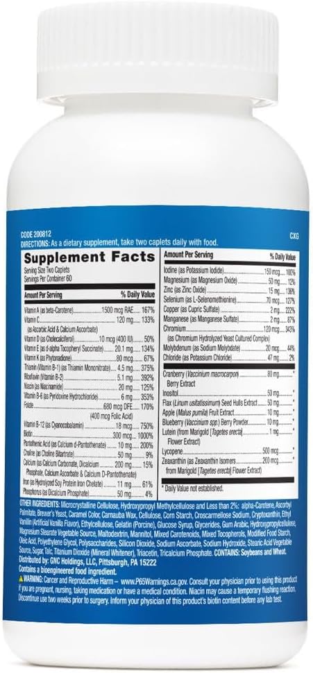 GNC Milestones Teen Multivitamin for Boys 12-17, Supports Energy Production and Muscle Function,120 Caplets
