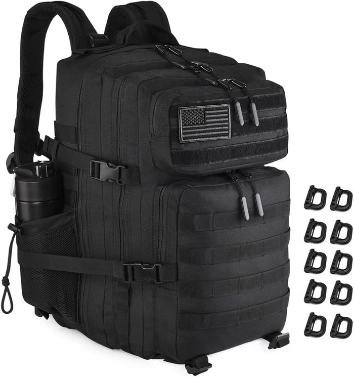Military Tactical Backpack 45L Large Tactical Backpack for Men, Hiking Rucksack With Bottle Holder