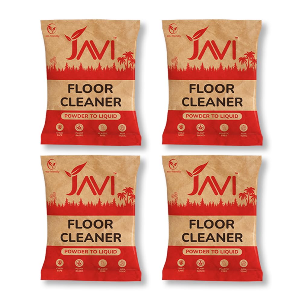 JAVI Powder-To-Liquid Floor Cleaner | Eco-Friendly, Non-Toxic, Pet & Baby Safe | Natural Scent | Plastic-Free | 99% Germ Kill | Natural floor cleaner | Powder Refill Pack (1 Sachets = 500 Ml)