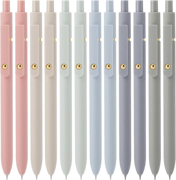 Ddaowanx Gel Pens, 6 Pcs 0.5mm Quick Dry Black Ink Pens Fine Point Smooth Writing Pens, Cute Office School Supplies Gifts for Women