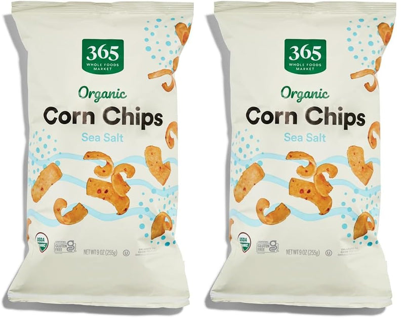 365 by Whole Foods Market, Organic Sea Salt Corn Chips, Vegan, Gluten-Free, 9 Ounce